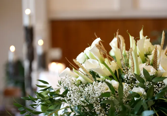 blommor efter dödsbostädning